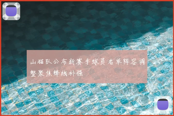 山猫队公布新赛季球员名单阵容调整聚焦锋线补强